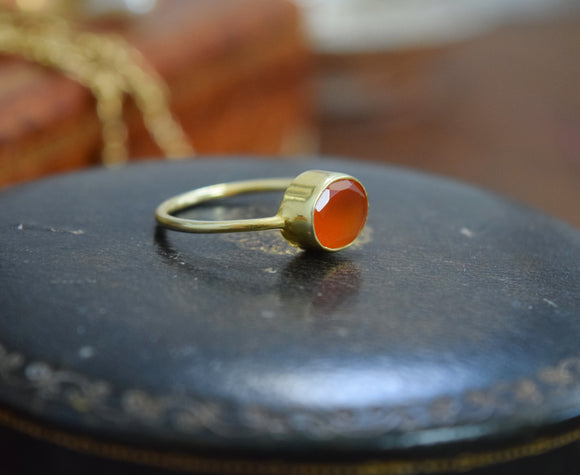 Carnelian Oval Vermeil Ring