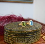 Swarovski Halo Adjustable Ring - Medium Octagon - Aquamarine or Olive