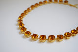 Orange Swarovski Crystal Collet Necklace - Small Round