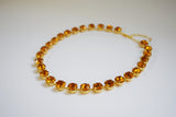 Orange Swarovski Crystal Collet Necklace - Small Round