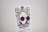 Amethyst Purple Swarovski Collet Necklace - Small Oval
