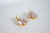 Girandole Earrings - Large Pear Pink Opaline