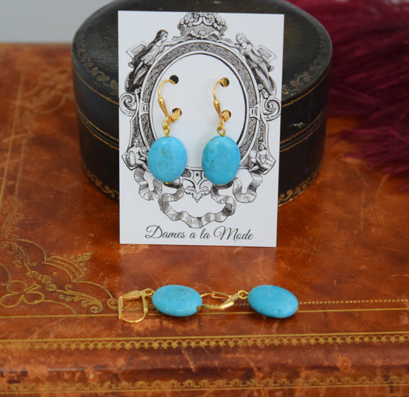 Stone Turquoise Earrings - SALE