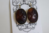 Cameo Earrings - Extra Large Brown Tortiseshell