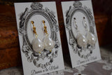 Shell Pearl Teardrop Earrings - Elizabethan, Georgian, Victorian