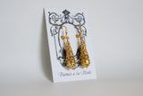 Gold Filigree Teardrop Earrings - Victorian Era