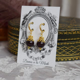 Garnet and Filigree Dangle Earrings