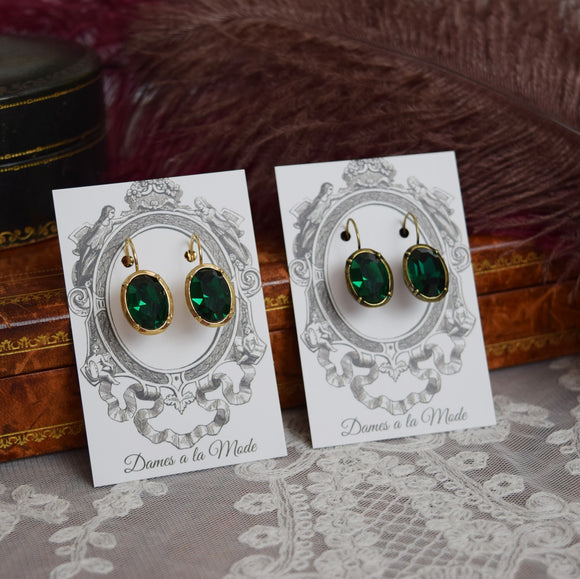 Willow — Green jade stone hoop earrings | seree