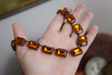 Orange Topaz Aurora Crystal Collet Necklace - Large Octagon