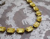 Yellow Aurora Crystal Necklace - Medium Octagon