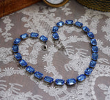 Ocean Blue Aurora Crystal Necklace - Medium Octagon