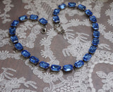 Ocean Blue Aurora Crystal Necklace - Medium Octagon