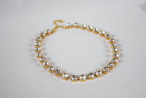 Clear Swarovski Crystal Collet Necklace - Small Round
