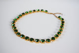 Green Tourmaline Swarovski Collet Necklace - Small Round