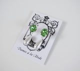 Peridot Green Crystal and Pearl Earrings