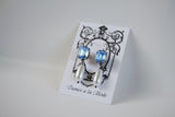 Light Blue Crystal and Pearl Earrings