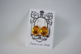 Citrine Swarovski Crystal Crown Earrings