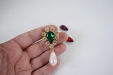 Pear Cluster Dangle Brooch
