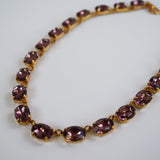 Light Amethyst Purple Crystal Collet Necklace - Medium Oval