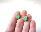Green Opal Teardrop Earrings - Medium Teardrop