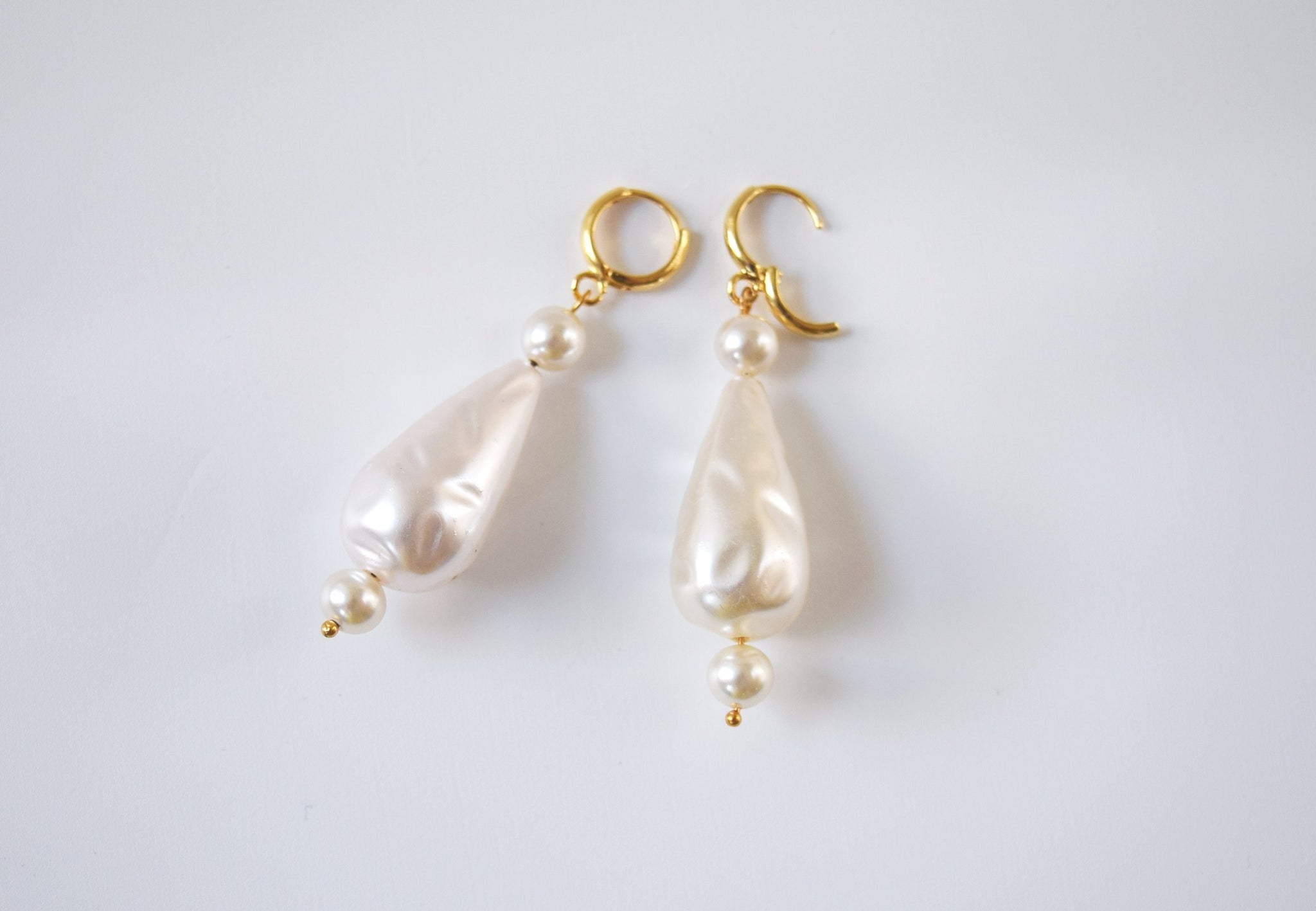 Yoursfs 3 Pearl Dangle Earrings - 18K Gold Plated Faux Pearl Drop Earrings For Women (Stainless Steel)