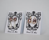 Light Amethyst Swarovski Crystal and Pearl Earrings - Small Octagon