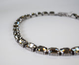 Grey Swarovski Crystal Collet Necklace - Small Octagon
