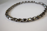 Grey Swarovski Crystal Collet Necklace - Small Octagon
