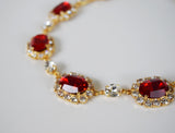 Large Swarovski Ruby Red Halo Necklace