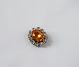 Orange Topaz Crystal Cluster Brooch
