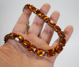Madeira Topaz Swarovski Crystal Collet Necklace - Small Octagon