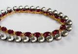 Dark Pink Crystal Collet Necklace - Medium Oval