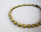 Citrine Yellow Swarovski Crystal Collet Necklace - Small Oval