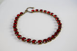 Ruby Red Crystal Collet Necklace - Small Round