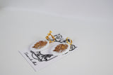 Cameo Earrings - White and Gold Warrior Intaglio - x-Large