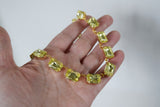 Light Yellow Collet Necklace - Medium Octagon