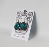 Blue Zircon Swarovski Crystal Crown Earrings