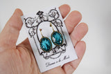 Blue Zircon Swarovski Crystal Crown Earrings
