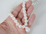 Shell Pearl Necklace - Double Strand with Teardrop