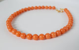 Orange Coral Beaded Necklace - Medium