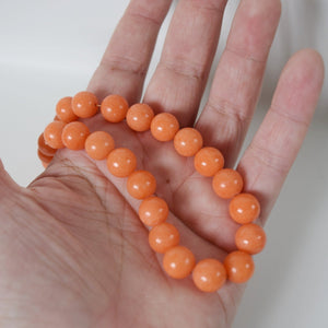 Orange Coral Beaded Necklace - Medium