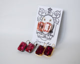 Pink Crystal Earrings - Large Octagon