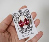 Fuchsia Pink Earrings - Large Teardrop