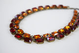 Orange Topaz Swarovski Crystal Necklace - Medium Oval