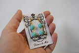 Two-stone glass Turquoise earrings