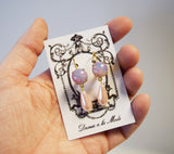 Pink Opal and Pearl Earrings