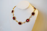 Large Garnet Halo Necklace
