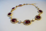 Large Garnet Halo Necklace