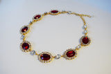 Large Garnet Halo Necklace
