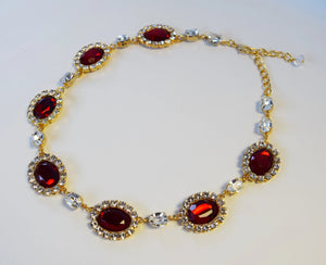 Large Garnet Halo Necklace